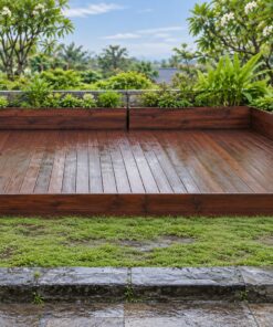 Sàn Gỗ Ngoài Trời SG9 - Ván Dài Viền Bồn Cây Hai Mặt, Gỗ Thông Màu Nâu Đỏ