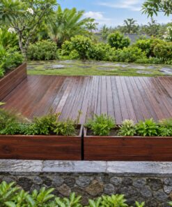 Sàn Gỗ Ngoài Trời SG9 - Ván Dài Viền Bồn Cây Hai Mặt, Gỗ Thông Màu Nâu Đỏ
