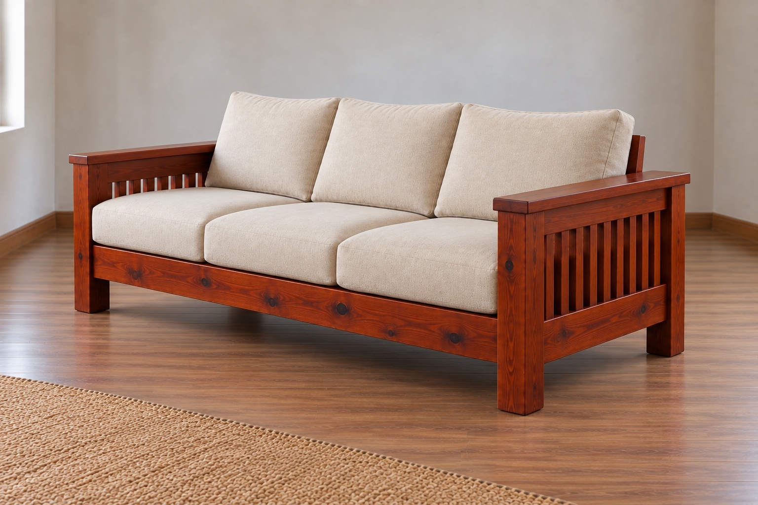 Sofa Gỗ Thông NT15 - Ghế Dài Ba Chỗ Khung Hộp Nệm Rời, Gỗ Thông Sofa Gỗ Thông NT15 - Ghế Dài Ba Chỗ Khung Hộp Nệm Rời, Gỗ Thông