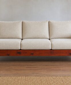 Sofa Gỗ Thông NT15 - Ghế Dài Ba Chỗ Khung Hộp Nệm Rời, Gỗ Thông
