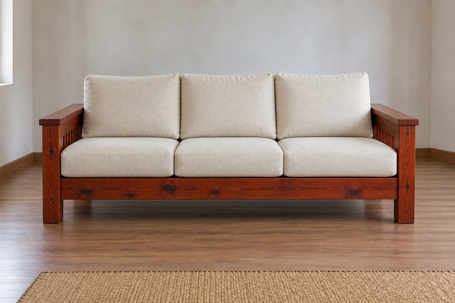 Sofa Gỗ Thông NT15 - Ghế Dài Ba Chỗ Khung Hộp Nệm Rời, Gỗ Thông Sofa Gỗ Thông NT15 - Ghế Dài Ba Chỗ Khung Hộp Nệm Rời, Gỗ Thông