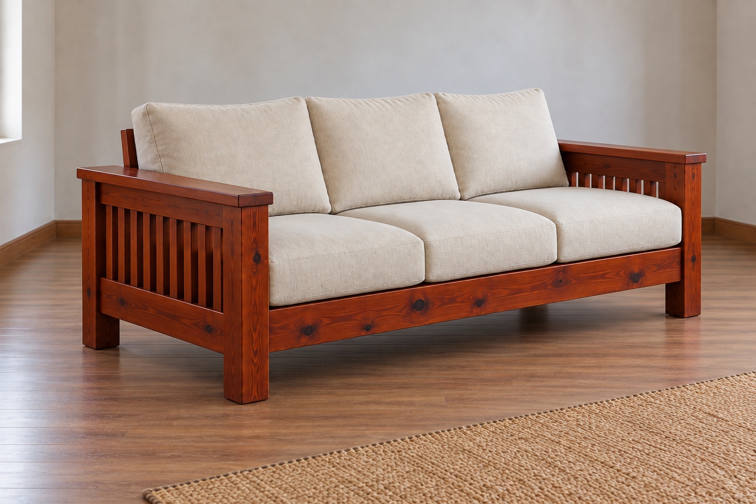 Sofa Gỗ Thông NT15 - Ghế Dài Ba Chỗ Khung Hộp Nệm Rời, Gỗ Thông Sofa Gỗ Thông NT15 - Ghế Dài Ba Chỗ Khung Hộp Nệm Rời, Gỗ Thông