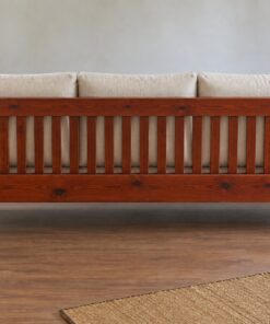 Sofa Gỗ Thông NT15 - Ghế Dài Ba Chỗ Khung Hộp Nệm Rời, Gỗ Thông