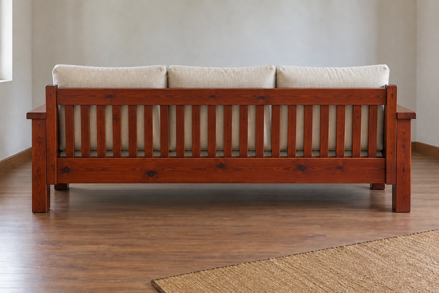 Sofa Gỗ Thông NT15 - Ghế Dài Ba Chỗ Khung Hộp Nệm Rời, Gỗ Thông Sofa Gỗ Thông NT15 - Ghế Dài Ba Chỗ Khung Hộp Nệm Rời, Gỗ Thông