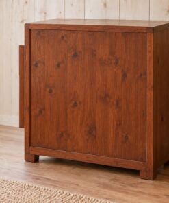Tủ Rượu Mini TRM07 - Hai Cánh Ô Vuông Xếp Chai Nằm, Gỗ Thông