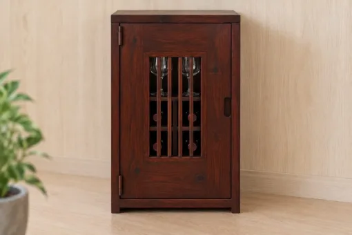Tủ Rượu Mini TRM37 - Một Cánh Ô Song Gỗ Nhỏ Giữa Cánh, Gỗ Thông Màu Nâu Cánh Gián Tủ Rượu Mini TRM37 - Một Cánh Ô Song Gỗ Nhỏ Giữa Cánh, Gỗ Thông Màu Nâu Cánh Gián