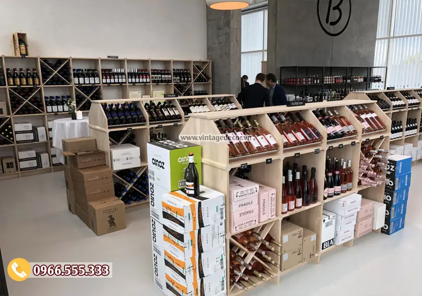 Mẫu thiết kế cửa hàng rượu vang đẹp CHR20