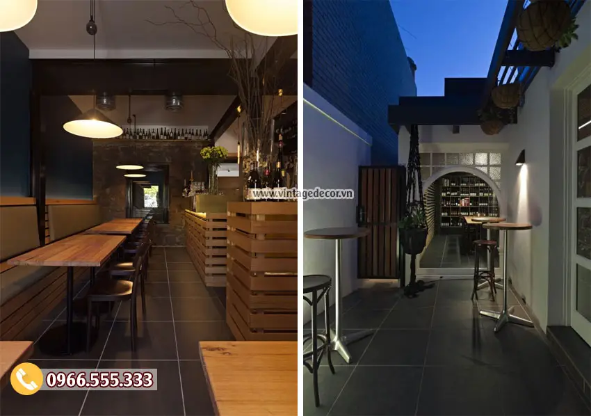 Mẫu thiết kế nhà hàng rượu vang vintage BR12