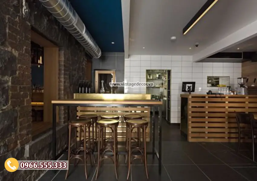 Mẫu thiết kế nhà hàng rượu vang vintage BR12