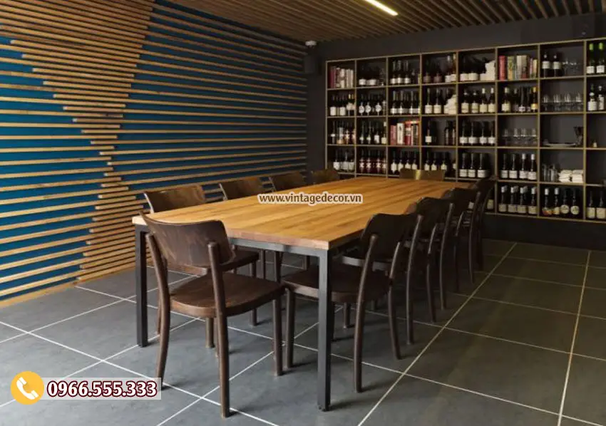 Mẫu thiết kế nhà hàng rượu vang vintage BR12