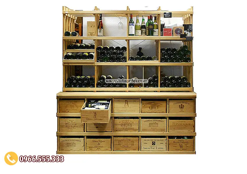 Mẫu tủ trưng bày rượu vang tiêu chuẩn TBR15