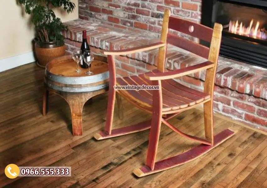 Mẫu bộ bàn ghế thư giãn từ thùng rượu DL18