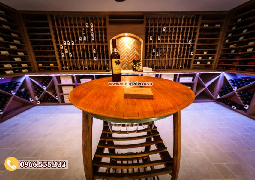 Mẫu thiết kế hầm rượu vang phòng khách đẹp HR75