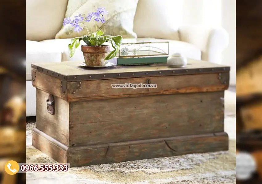 Mẫu rương gỗ bàn phong cách đẹp RG21