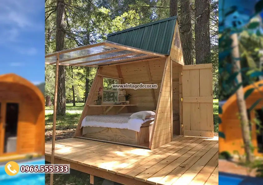 Mẫu thiết kế bungalow ngoài trời đơn giản NB03