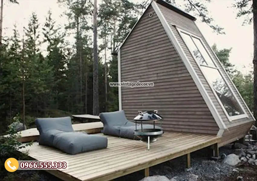 Thiết kế kiểu nhà gỗ bungalow mô hình khu du lịch sinh thái