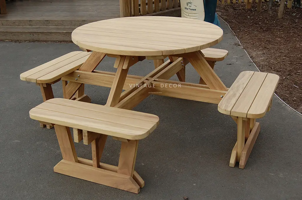 BỘ BÀN GHẾ TRÒN ĂN DÃ NGOẠI NT 129